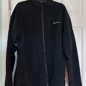 *Tall size* Eddie Bauer XLT Black Zip-Up lightweight windbreaker or rain jacket